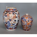 Two 19th century Imari vases tallest 24cm