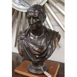 A plaster bust of 'Nero' height 60cm