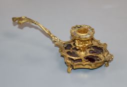 A French ormolu and glass chamberstick