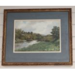 Benjamin Williams Leader, pair of watercolours, River landscapes, signed and dated 1904, 25 x 35cm
