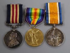 A WWI trio to 305333 Pte. F.H.M. Bolton 5th London Regiment