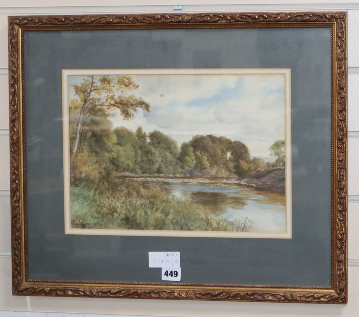 Benjamin Williams Leader, pair of watercolours, River landscapes, signed and dated 1904, 25 x 35cm - Image 2 of 2