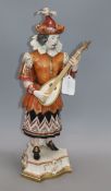 A large Alogra porcelain figure of a mandolin player height 49cm