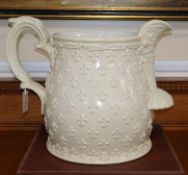 A Victorian Creamware oversized ale jug marked 'Weldon' height 42cm