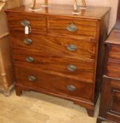 A mahogany and crossbanded five-drawer chest of drawers W.96cm