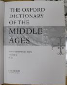 Bjork, Robert E. - The Oxford Dictionary of the Middle Ages, 4 vols, quarto, quarter navy leather,