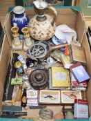 A quantity of mixed collectables including a Wedgwood vase, copper warmer, cloisonne incense burner,