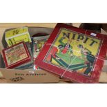 A collection of children's board games (including 'Jiggle-Joggle), jigsaw puzzles, birthday