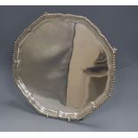 A George VI silver salver by George Howson, Sheffield, 1946, 32.2cm, 32.5 oz.