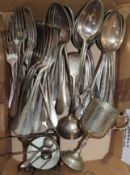 A group of small silver and plated flatware (some Christofle)