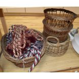 Baskets and curtain ties