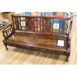 An Arts & Crafts paddle steamer? bench W.162cm