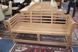A teak Lutyens style garden bench W.166cm