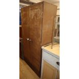 An industrial metal two door cabinet W.91cm