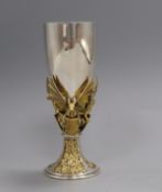 A modern parcel gilt silver Aurum Prince Charles and Lady Diana commemorative goblet, London,