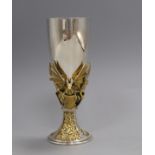 A modern parcel gilt silver Aurum Prince Charles and Lady Diana commemorative goblet, London,