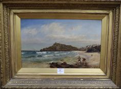 John Mogford, oil on canvas, Cornish coastal landscape, signed, 30 x 48cm