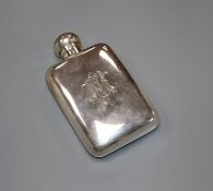 An Edwardian silver hip flask by George & George Neal, London, 1905, 4 oz, 12.7cm.
