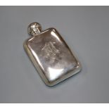 An Edwardian silver hip flask by George & George Neal, London, 1905, 4 oz, 12.7cm.