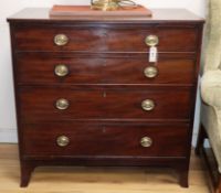 A 19th century mahogany chest of four graduated drawers W.94cm