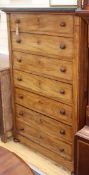A marble top mahogany chest H.142cm