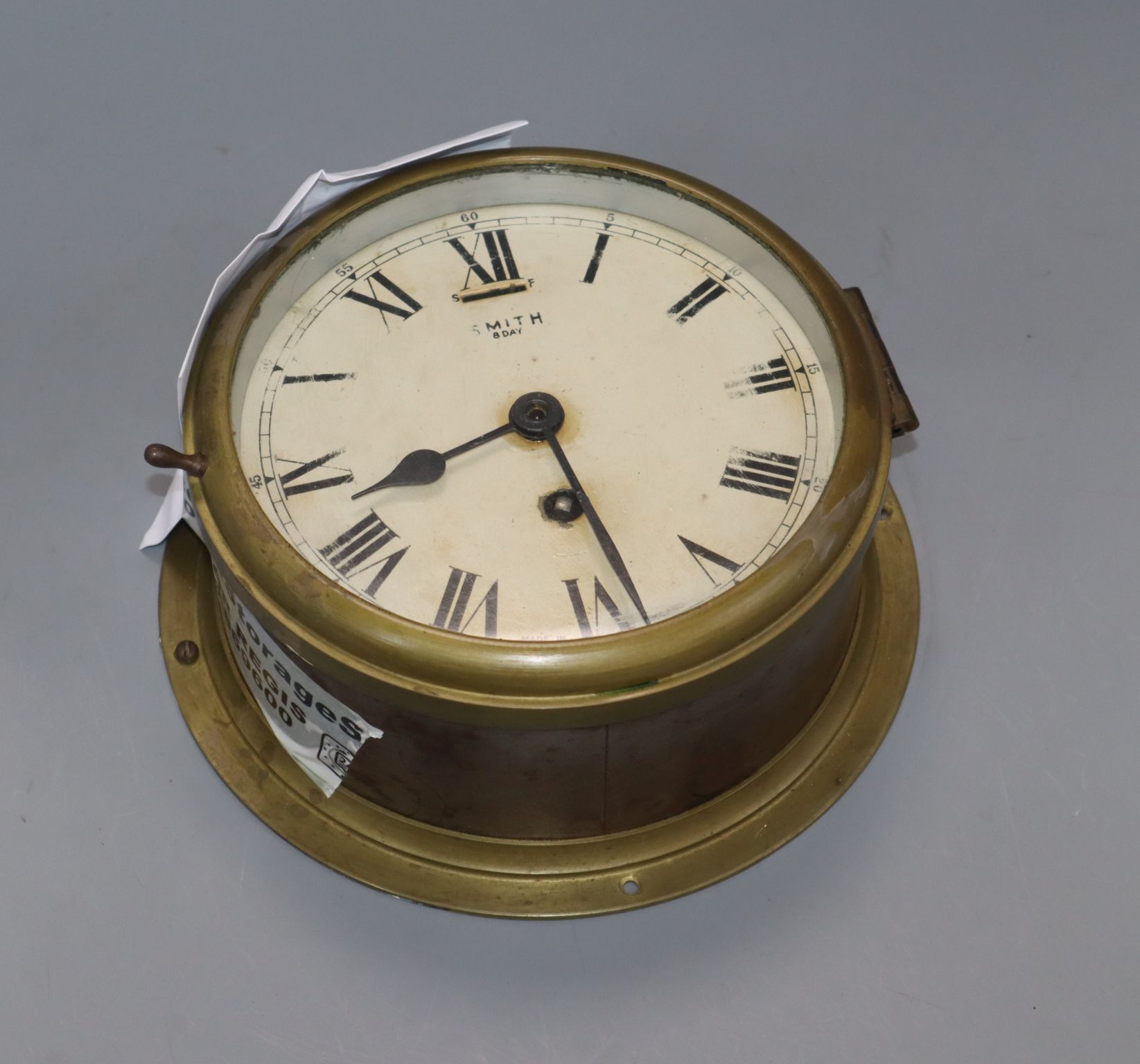 A Smith eight day brass ship's clock