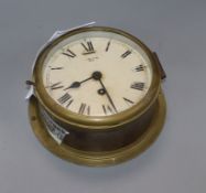 A Smith eight day brass ship's clock