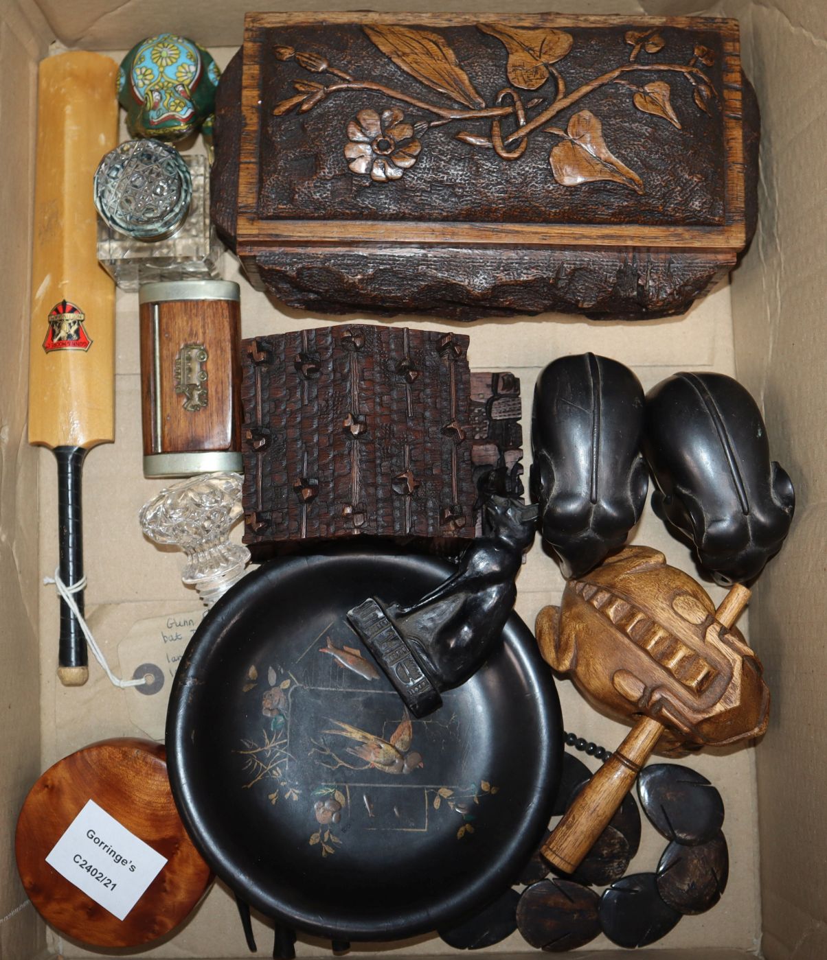 A group of curios and treen, etc.