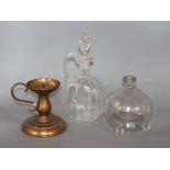 A wasp catcher, a claret jug and a chamberstick