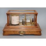 A Victorian oak cased barograph, with drawer