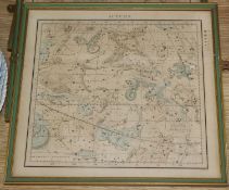 After Emslie, five coloured engravings, Astrological star charts, 27 x 29cm