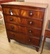 An early Victorian mahogany chest of drawers W.102cm