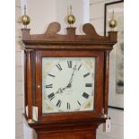 A George III oak 30 hour longcase clock by W. Tanner, Lewes H.202cm