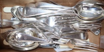 A part canteen of Edwardian silver Old English pattern flatware, William Hutton & Sons Ltd, London