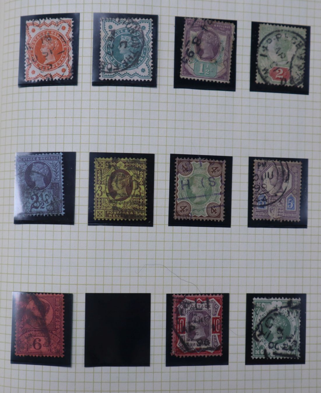 A collection of stamp albums containing Victorian British and Inland Revenue stamps