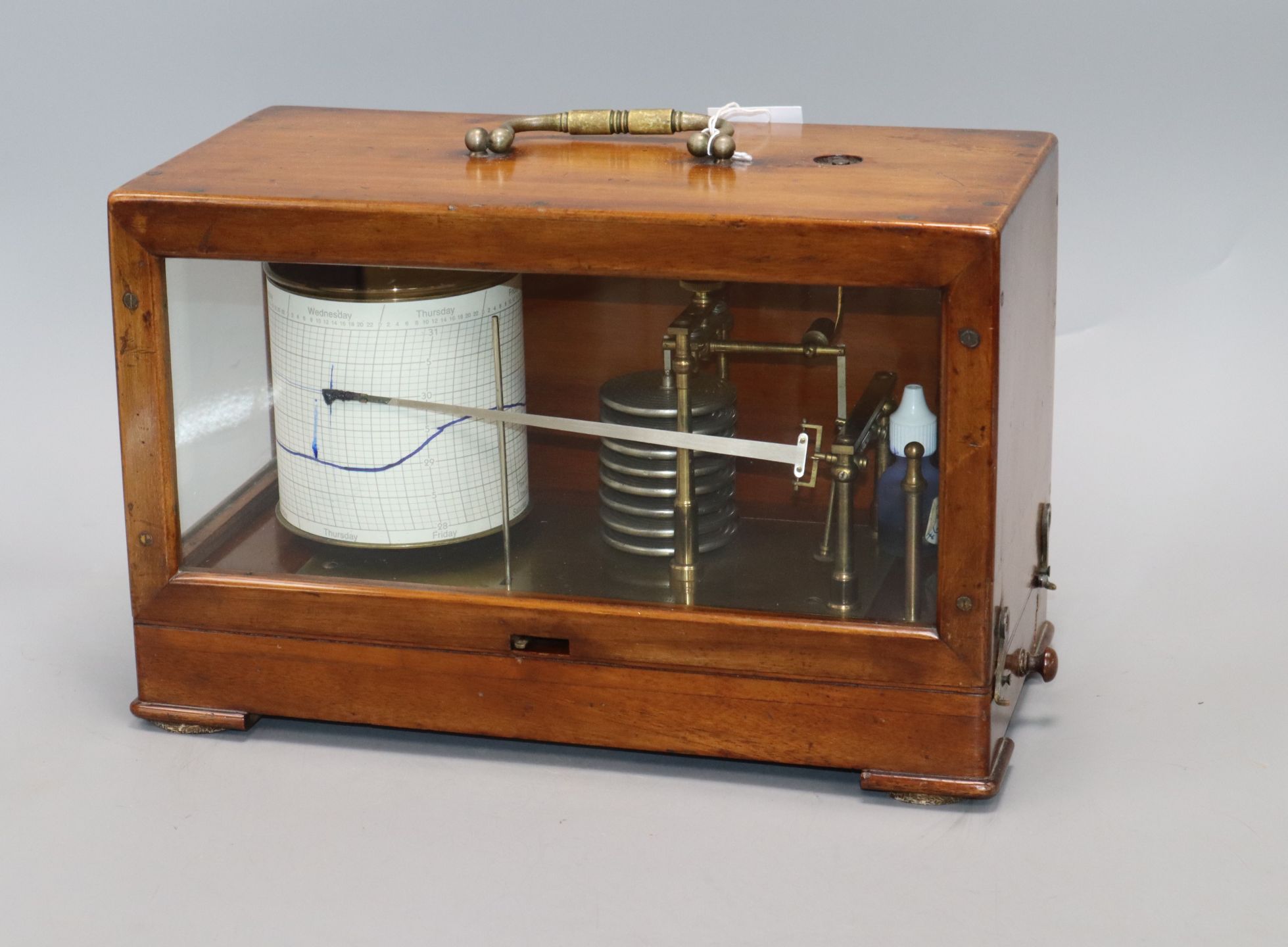 A Short & Mason barograph in mahogany case, No. 127, W 32cm - Image 2 of 2