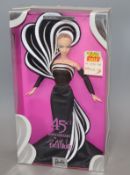 Five Bob Mackie Barbie dolls: Holiday Barbie (2), Mackie Brunette Brilliance, 45th Anniversary and