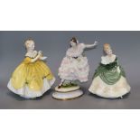 Two Royal Doulton porcelain figures and one other