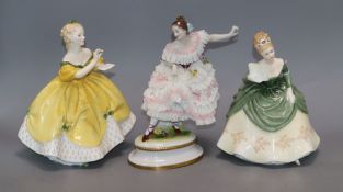 Two Royal Doulton porcelain figures and one other