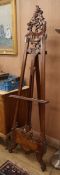 A carved mahogany artist's easel H.215cm