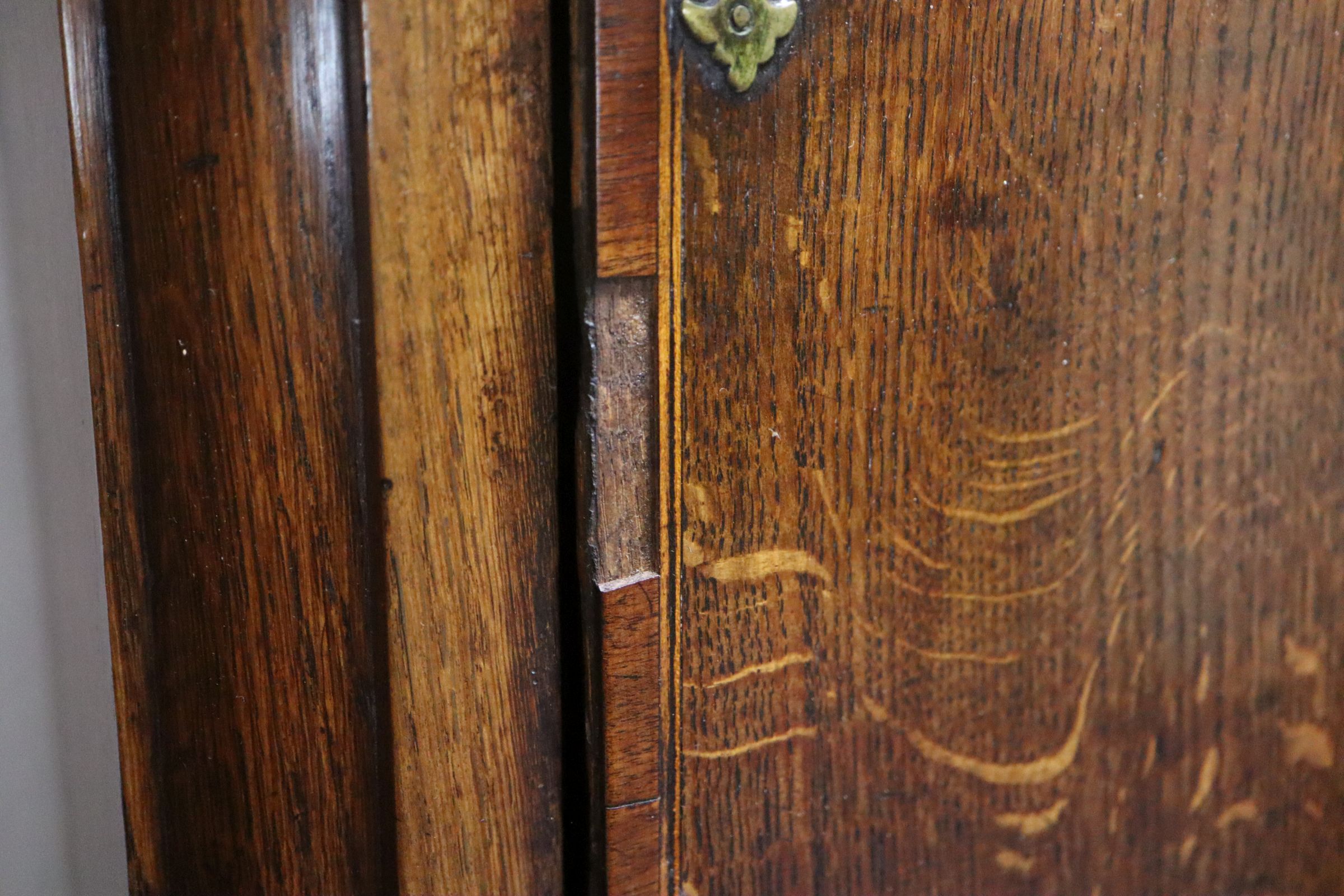 An 18th century oak 8 day longcase clock, with moonphase dial by John Smith, Chester H.approx. - Image 11 of 11