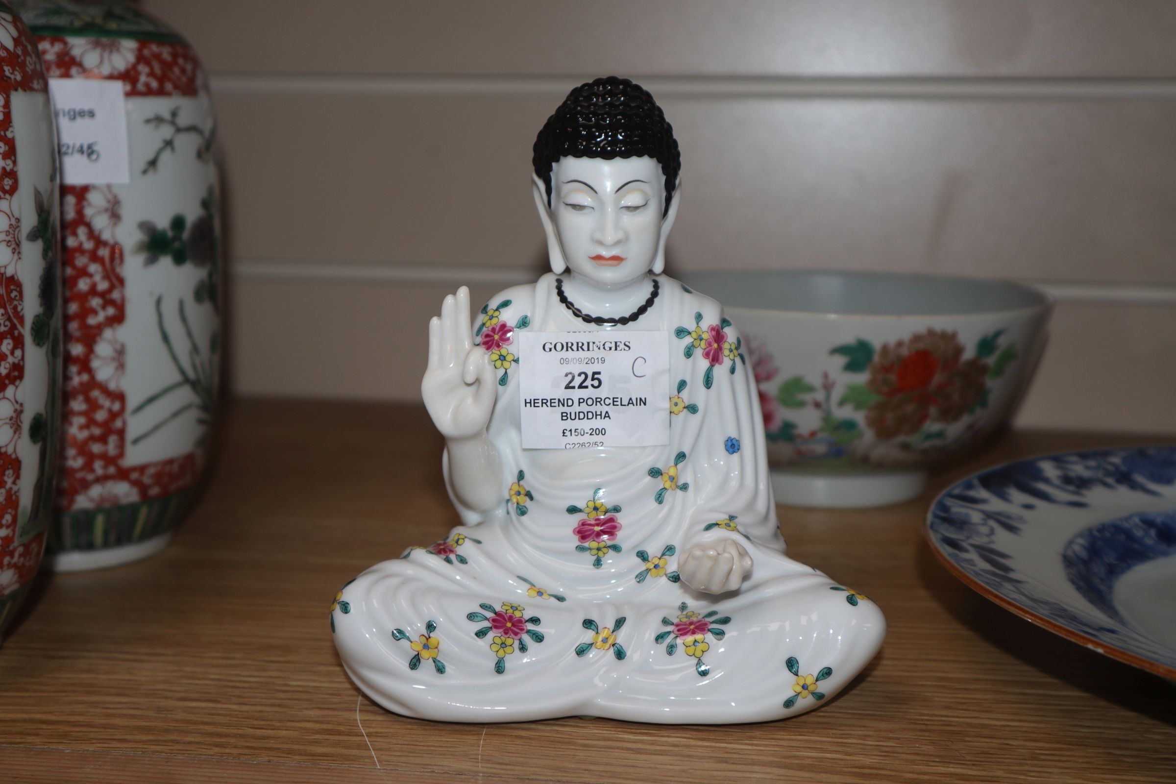 A Herend porcelain Buddha height 16.5cm - Image 2 of 4