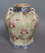 A Chinese hexagonal vase height 31.5cm