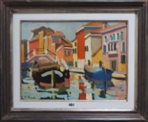 Robert Ferruzzi, oil on board, 'Rio San Trovaso, Venice, signed and inscribed verso, 30 x 40cm