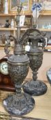 Two Renaissance style gilt metal lamps tallest excluding fittings 68cm