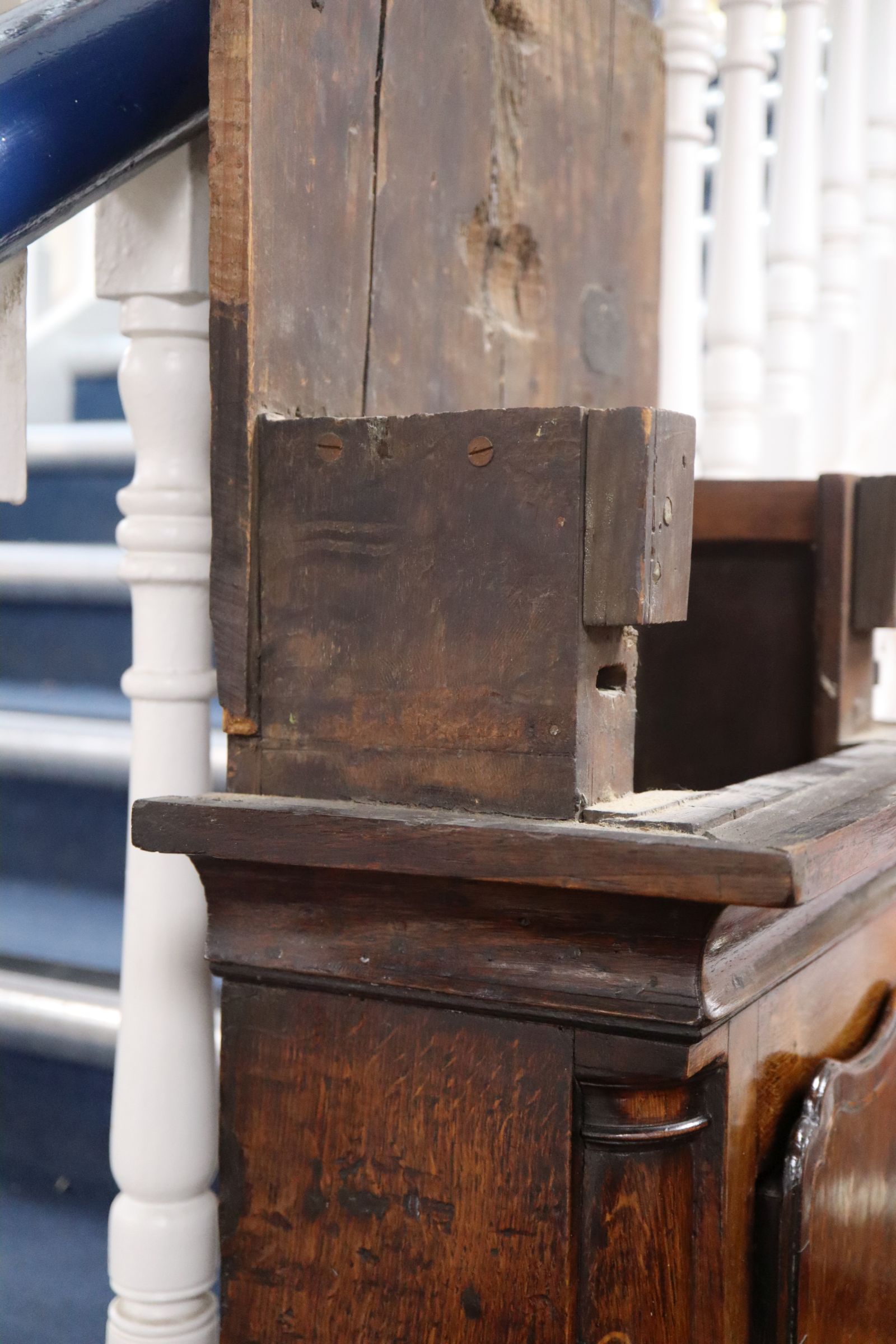 An 18th century oak 8 day longcase clock, with moonphase dial by John Smith, Chester H.approx. - Image 3 of 11