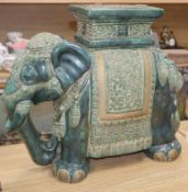 An Oriental pottery elephant garden seat height 48cm