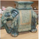 An Oriental pottery elephant garden seat height 48cm