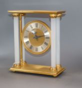 A gilt and glass Portico clock, signed Hour Lavigne height 26cm