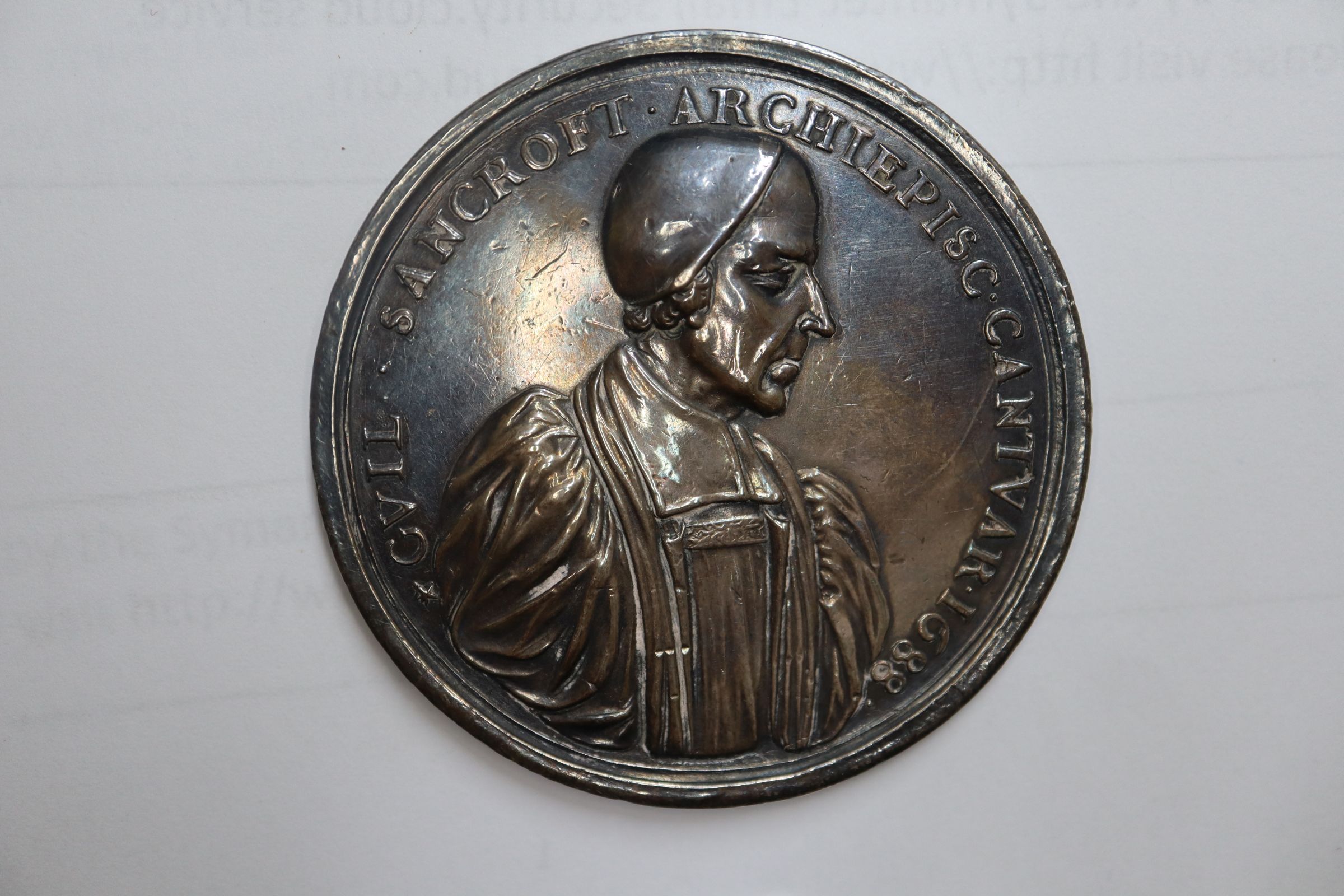 Medallion John Archbishop Sancroft - Archbishop Sancroft and the Bishops 1688 (Struck) Obverse: : - Image 2 of 3